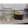 Image 1 : Copper Boiler with Lid + Flour Bin with Lid 28" Tall