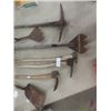 Image 2 : Lot of Old Yard Tools ; Hay Knives, Shovels, Pick Axe plus more