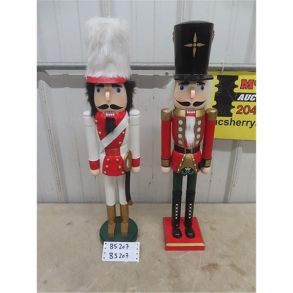 2 Wooden Nut Crackers 24" Tall