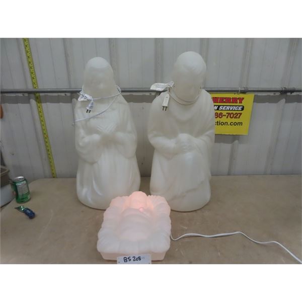 Blow Mold Mary / Joseph / Jesus - Parents are 27" Tall