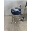 Image 2 : Vancouver Canucks Bar Table + Stools - Chrome with Upholstered Seat - Very Clean Table 27 1/2" Wide 