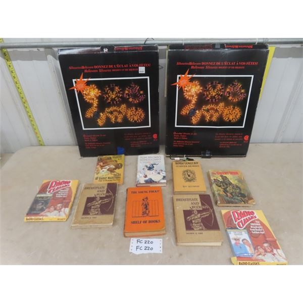 Lot of 7 Children's Books, 2 Radio Classics on Cassettes, 2 Christmas Ornaments