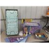 Image 1 : Disney Toybox with Toys, Avon Bottles, Vintage Hockey Game - NO Players