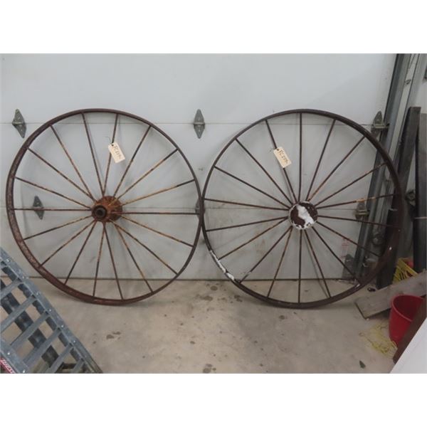 2 Large Steel Wheels 54 1/2" Wide