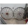 Image 1 : 2 Large Steel Wheels 54 1/2" Wide
