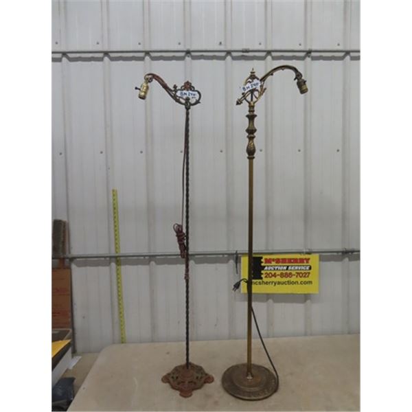 2 Vintage Bridge Lamps - metal /brass ??