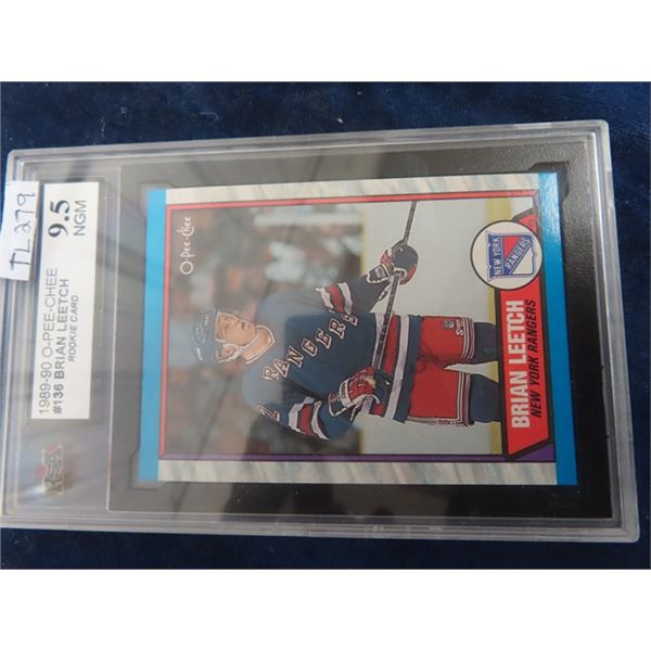 1989-90 OPC Brian Leetch #136 Rookie Graded 9.5