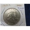Image 2 : USA 1952 Franklin Half Dollar .900 Silver E.F. 40