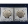 Image 1 : Canada 1942 E.F. 40 + 1943 VF 20 Half's .800 Silver