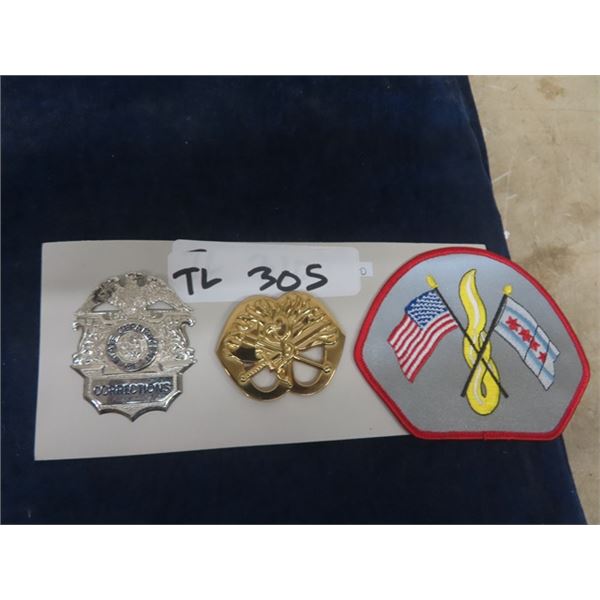 US State Dept of Corrections Badge, Firefighter Badge + Patch