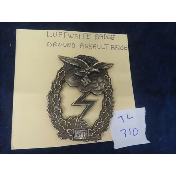 German Luftwaffe Ground Assault Badge Replica