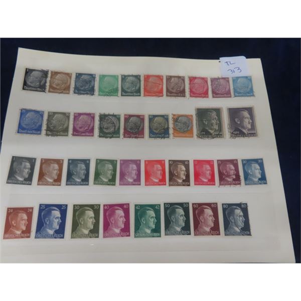 German Von Hindeborg & 1941-44 Hitler Portrait Stamps