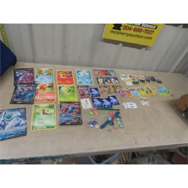 75 Pokeman Cards with Jumbo Holographic Cards + Accessories - All Different