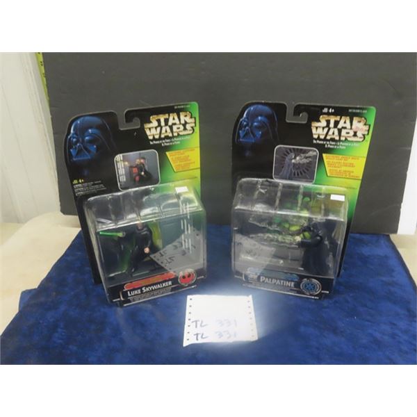 Star Wars Luke Skywalker Electronic Light Saber Glows 1997 Mint + Sealed & Palpatine Energy Bolt Lig