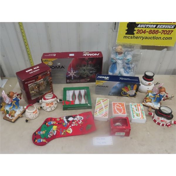 Christmas Lights & Ceramic Ornaments