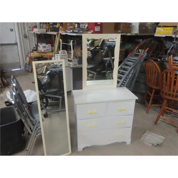 Solid Wood Dresser + Mirror