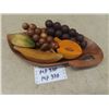 Image 2 : Mid Century Wooden Fruit Bowl + Fruit