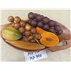Image 3 : Mid Century Wooden Fruit Bowl + Fruit