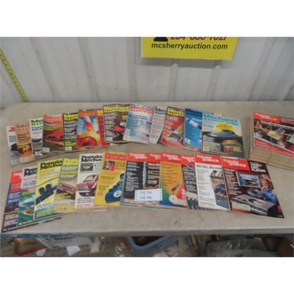 40 Popular Science + Popular Mechanics + Mechanix Illustrated Magazines - 1970's
