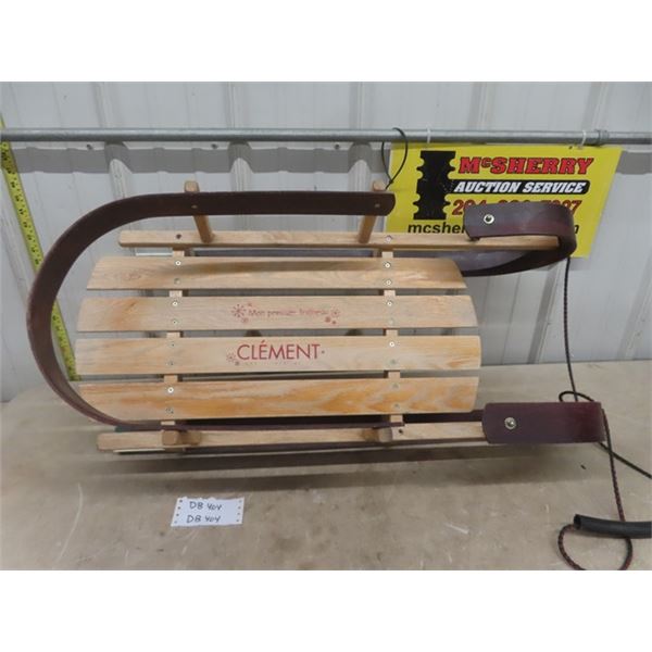 Clement Sled - Has been Repaired with Skis 34" Long