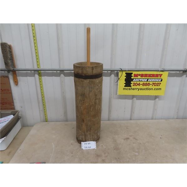 Primitive Wooden Butter Churn 7.5" x 24"
