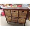 Image 1 : 6 Bin Wicker Storage Cabinet 14.5" x 32"x 39"