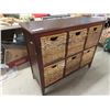 Image 2 : 6 Bin Wicker Storage Cabinet 14.5" x 32"x 39"