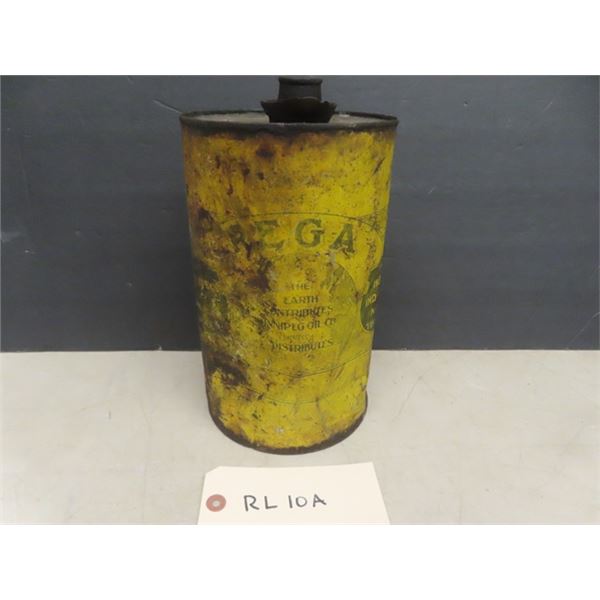 Rega Winnipeg Oil Co. Round Tin 5" Tall 6.5" Wide - Has Lid