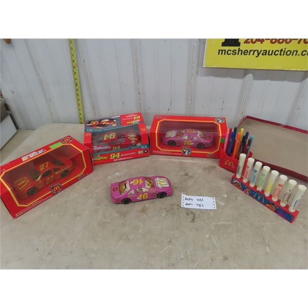 McDonalds Die Cast Cars + Revell Model Snap Tite + McDonalds Markings , Collectible Goalie NHL Masks