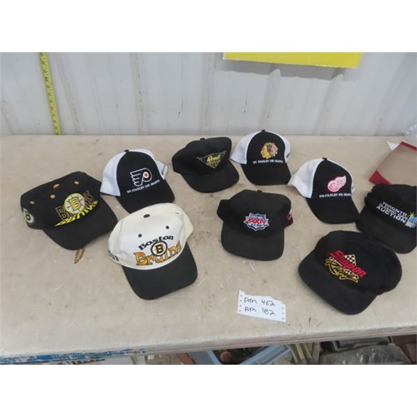 9 Hockey NHL Hats + Snap On - some have Tags + Not Worn