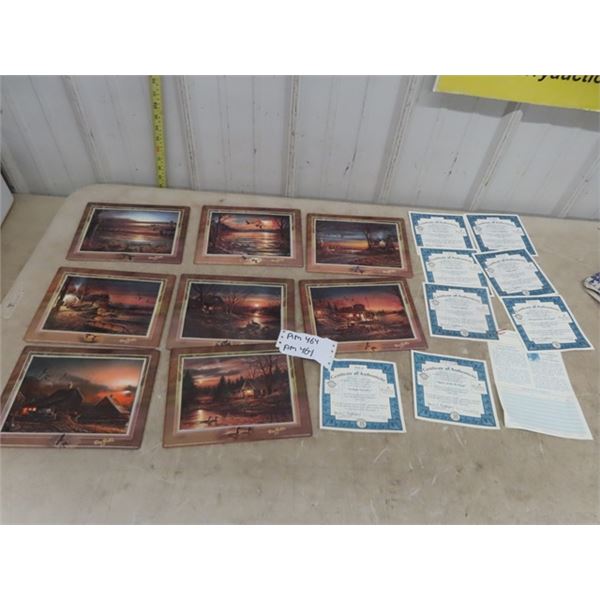 8 Terry Redlin Collectors Plates with Certificates