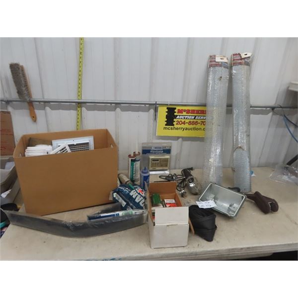 11 Register Heat Cover, New Thermostat, Paslode Nails, Caulking, Weather Striping, Gutter Guard plus