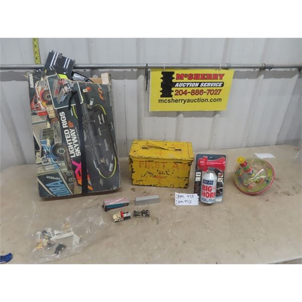 AFX Rigs Race Set, Military Ammo Box, Spin Top, Big Horn Sports/Marine, Sealed Desperate Housewife G