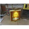 Image 3 : Large Olympia Beer Advertising Light Up Sign with Clock - Needs Some Bulbs - Has Rotating Sign 61" L
