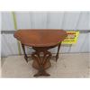 Image 2 : Solid Wood 1/2 Round End Table 24" Tall 24" Wide 12" Deep