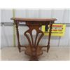 Image 3 : Solid Wood 1/2 Round End Table 24" Tall 24" Wide 12" Deep