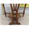 Image 4 : Solid Wood 1/2 Round End Table 24" Tall 24" Wide 12" Deep
