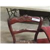 Image 2 : Telephone Table with Upholstered Seat - Cherry Finish with Rosewood Carved 19" x 27" x 32"