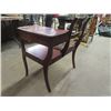 Image 5 : Telephone Table with Upholstered Seat - Cherry Finish with Rosewood Carved 19" x 27" x 32"