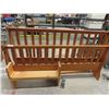 Image 2 : Pine Sleigh Headboard with Footboard 79" Wide Includes Rails