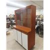 Image 4 : 2 Pc  Display with Cupboard Bottom, 2 Glass Door with 3 Glass Shelves Upper Display - Top 11" X 36" 