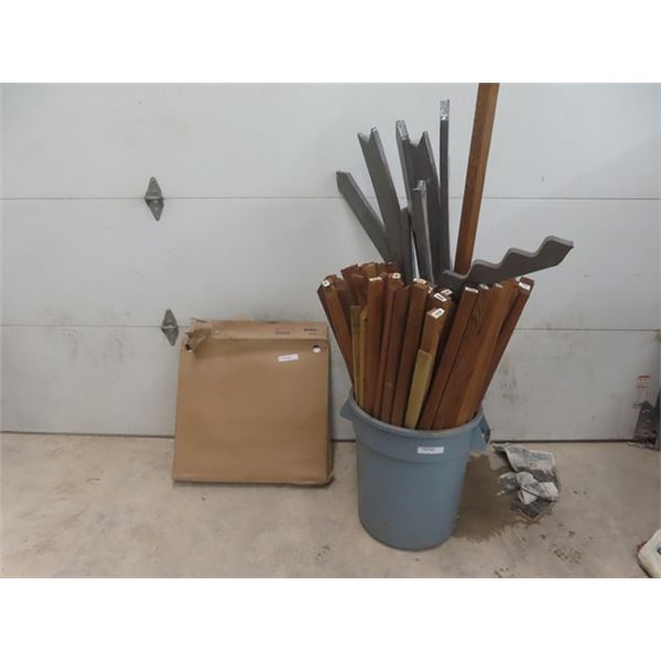 over 50 Treated Deck Spindles 42" , 8 Closure Strips, Unbuilt IKEA Alex Cabinet