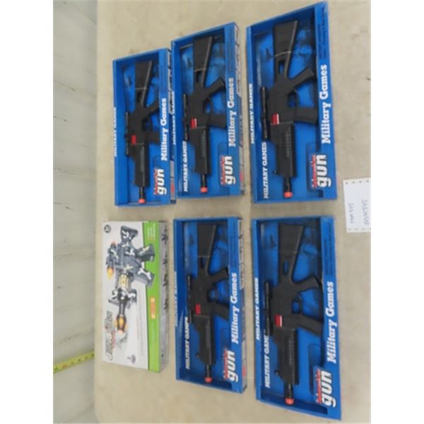6 Boxed Battery Operated Toy Guns - All New