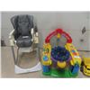 Image 3 : Baby Items; High Chair, Entertainment Center, Ride on Toy + Dump Truck