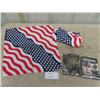 Image 1 : 12 American Flag Place Mats/Handkerchiefs?; 2 Camouflage Cap Covers - All New