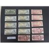 Image 1 : Various Canadian $1 + $2 Paper Bills ; 1937 , 1973, 1974, 1986