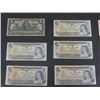Image 2 : Various Canadian $1 + $2 Paper Bills ; 1937 , 1973, 1974, 1986