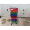 Image 1 : 10 Drawer Plastic + Metal Rolling Storage Unit 38" x 13" x 15"