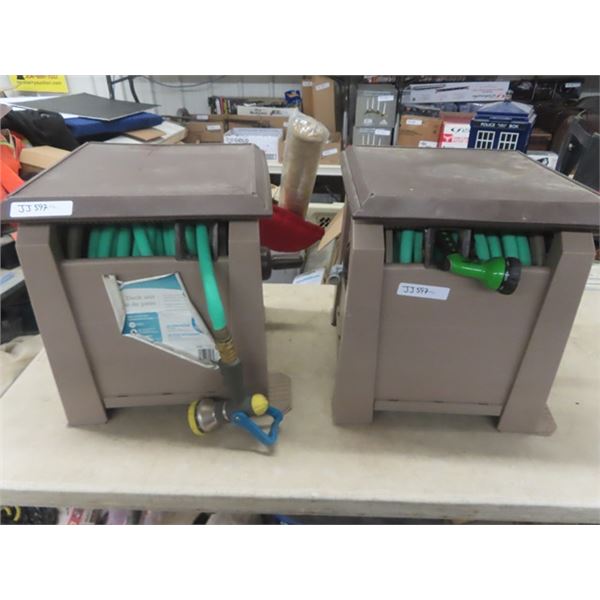 2 Hose Reel Boxes with Rubber Hose