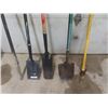 Image 2 : Lot of 5 Yard Tools ; Spades, Pick Axe, Pry Bar